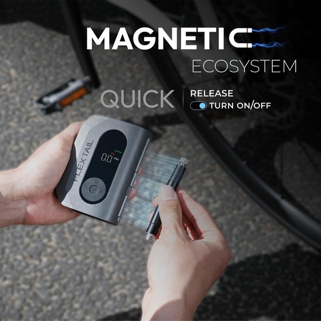 Mini Electric Bike Pump with Digital Gauge & Taillight - photo 2
