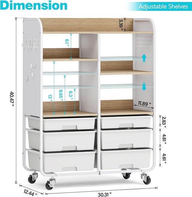4 Cube Bookshelf with Drawers, 2 Tier White Bookcase - photo 3