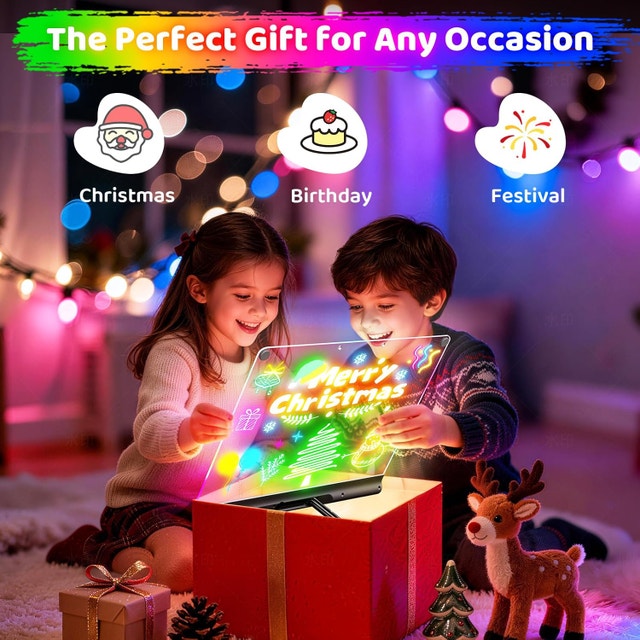 16" Rechargeable LED Drawing Board for Kids, 9 Neon - photo 5