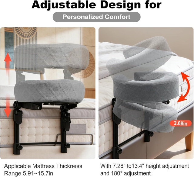Massage Headrest for Bed with Adjustable Height, Memory - photo 4