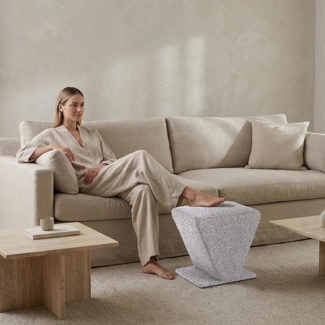 Get Set Style Chenille Ottoman Stool, Upholstered - photo 4