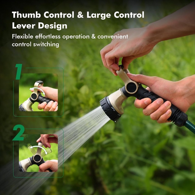 RESTMO Garden Hose Nozzle Heavy Duty, Fireman Style - photo 2