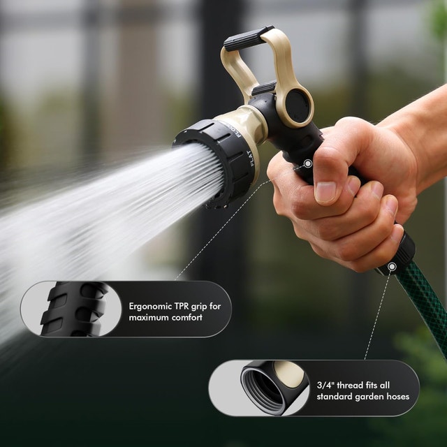 RESTMO Garden Hose Nozzle Heavy Duty, Fireman Style - photo 5
