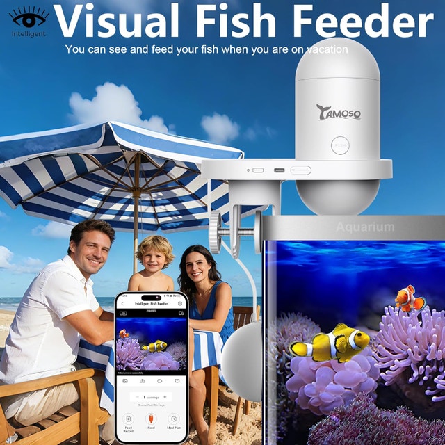 WiFi Automatic Fish Feeder with 2.5K Camera, 2.4/5G - photo 2