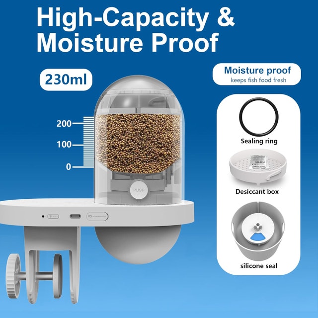 WiFi Automatic Fish Feeder with 2.5K Camera, 2.4/5G - photo 5