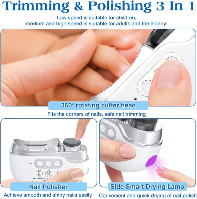 Electric Nail Clipper, 3-in-1 Trimming & Polishing Nail - photo 4
