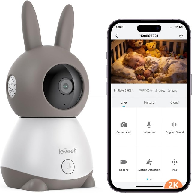 ieGeek Baby Monitor with Camera and Audio, 2K HD