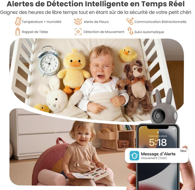 ieGeek Baby Monitor with Camera and Audio, 2K HD - photo 2