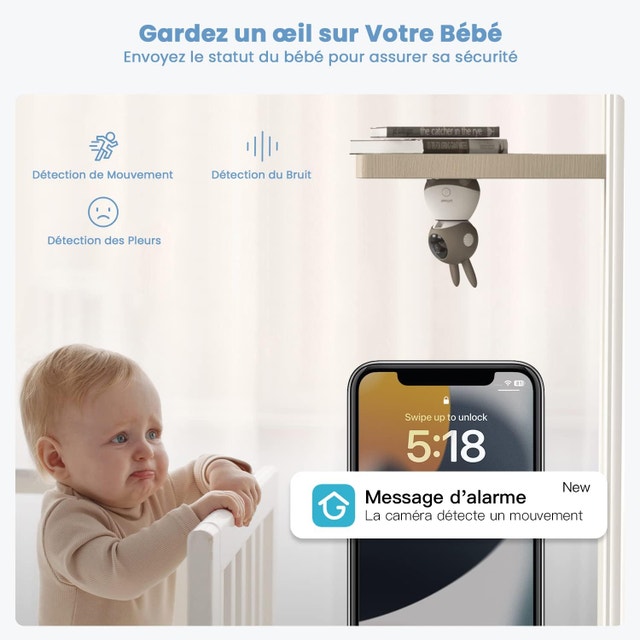 ieGeek Baby Monitor with Camera and Audio, 2K HD - photo 5