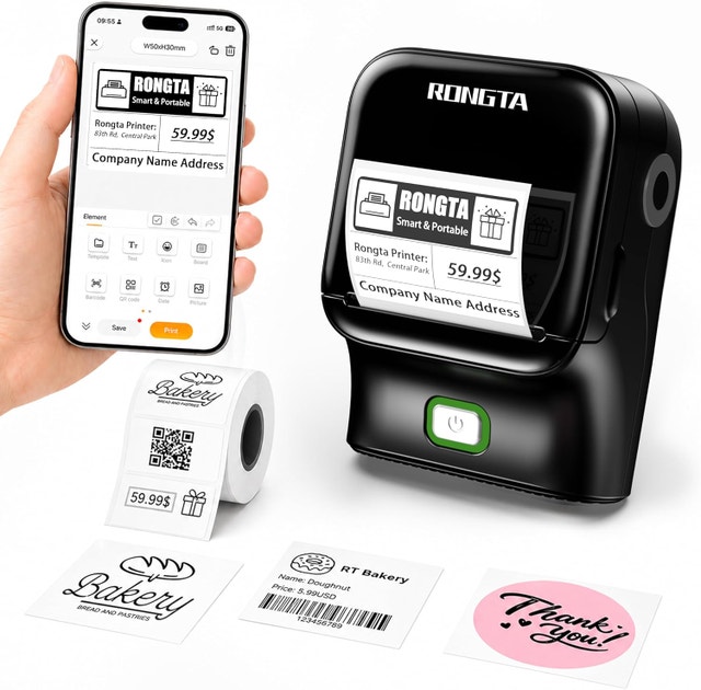 Rongta Bluetooth Label Maker with Tape, Portable