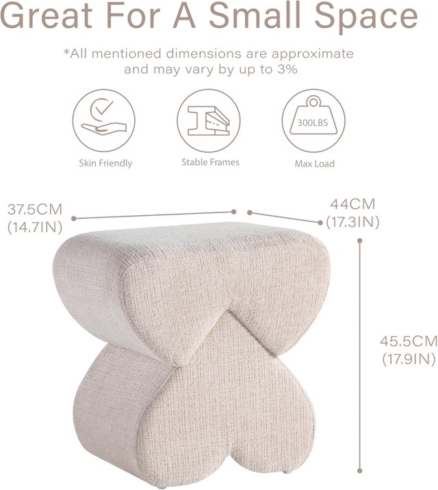 Get Set Style Heart-Shaped Ottoman with Soft Padded - photo 3