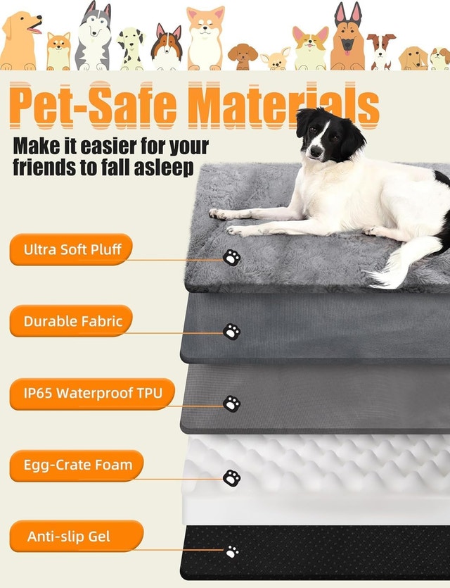 Sytopia Orthopedic Chew Proof Dog Bed for Large Dogs - photo 4