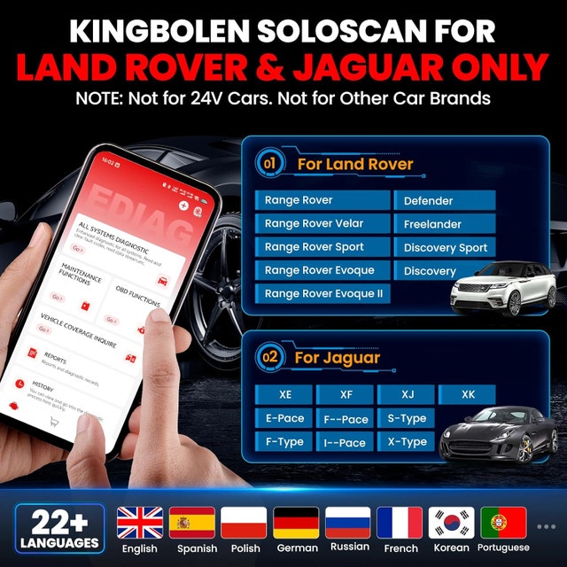 KINGBOLEN Soloscan for Land Rover Jaguar OBD2 Scanner - photo 2