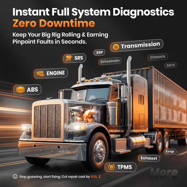 ANCEL New HD601 Heavy Duty Truck Scanner, Diesel Full - photo 3