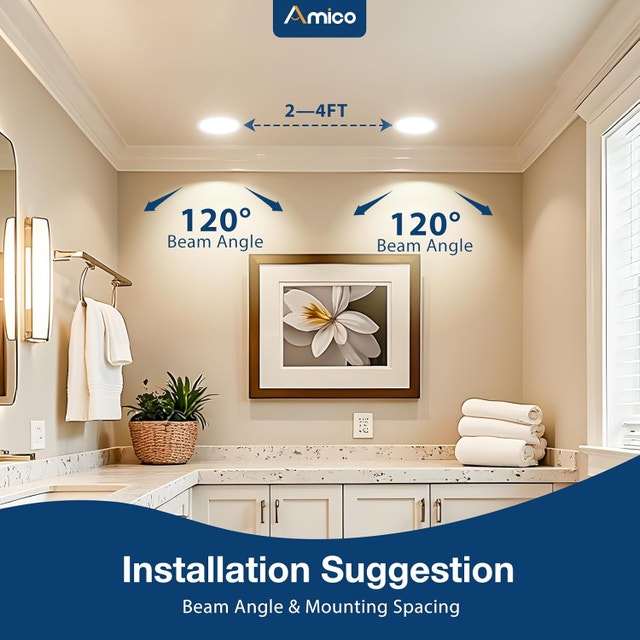 Amico 4 Pack 4 Inch 5CCT LED Recessed Slim Pot Light - photo 2