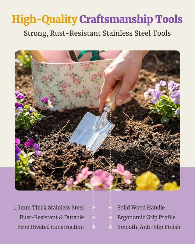 9-Piece Garden Tool Set, Heavy-Duty Rust-Resistant - photo 5