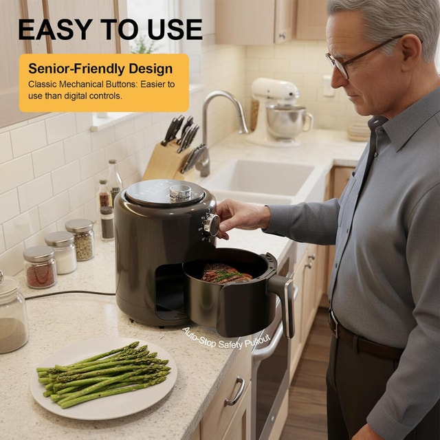 Compact Air Fryer Small 2QT, 4-in-1 Small Mini - photo 2