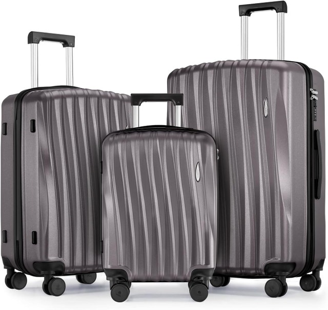 3 Piece Luggage Set (19+23+27) ABS Hardside Suitcase