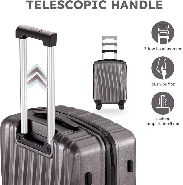 3 Piece Luggage Set (19+23+27) ABS Hardside Suitcase - photo 5