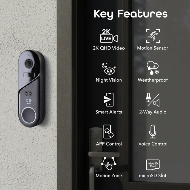 3MP Smart Video Doorbell Camera - photo 2