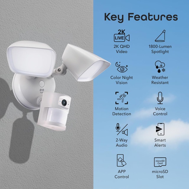 Lighthawk Smart Floodlight Camera - 3MP Ultra-HD Video - photo 2
