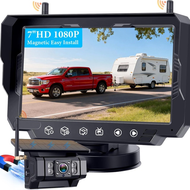 Rohent Solar Wireless Backup Camera for Trucks: 7" HD