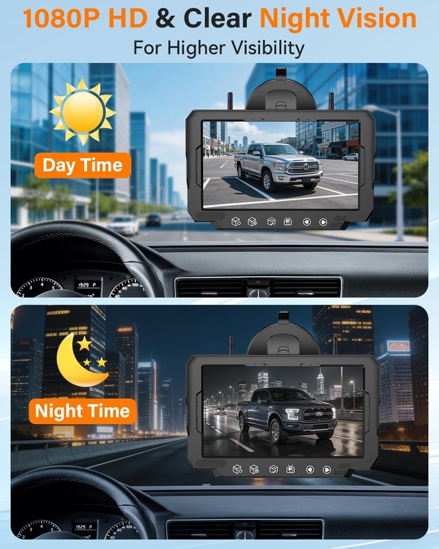 Rohent Solar Wireless Backup Camera for Trucks: 7" HD - photo 3