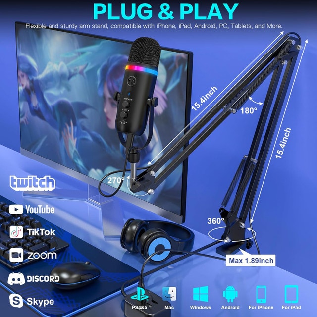 USB Studio Mic with Noise Cancellation - photo 2