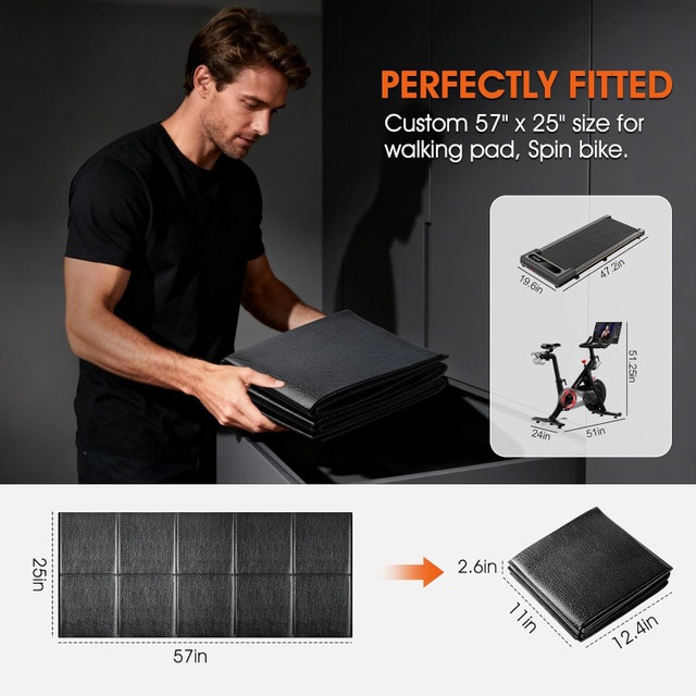 Bike Mat for Treadmill, Walking Pad Mat, 6mm Thick - photo 2
