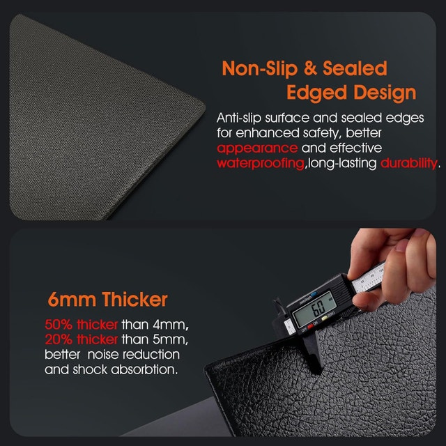 Bike Mat for Treadmill, Walking Pad Mat, 6mm Thick - photo 3