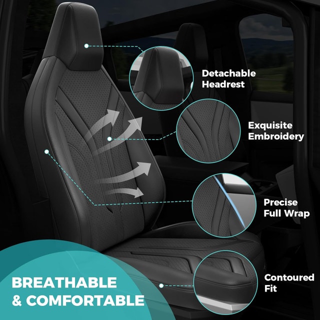 Seat Covers for Tesla Cybertruck 2025 2024 (Over 50% Off) - photo 3