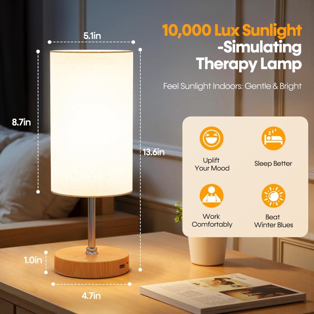 Light Therapy Lamp, 3 Color Temperatures & Stepless Dimm - photo 2