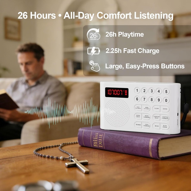 KJV Audio Bible Player for Seniors – Large One-Touch - photo 4