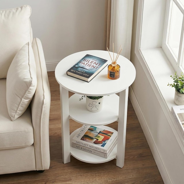 Farmhouse 3-Tier Round Side Table, 17.7 x 21.7 Inch End Table - photo 2