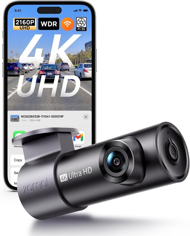 70mai 4K Front Dash Cam Built in WiFi, Smart Dash