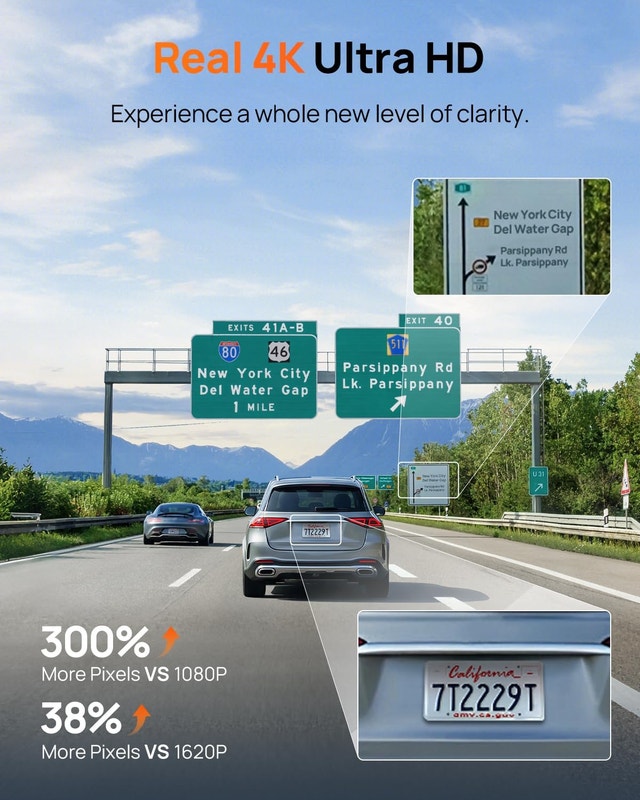 70mai 4K Front Dash Cam Built in WiFi, Smart Dash - photo 3