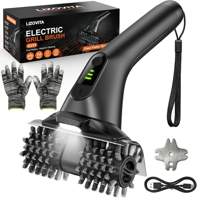 Electric Grill Brush, Rechargeable BBQ Cleaner
