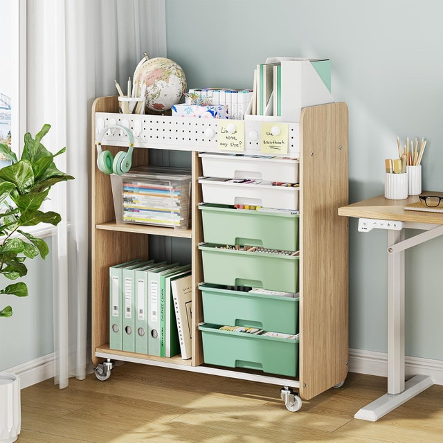 Rolling Cart with 6 Drawers, 2 Tier Utility Cart - photo 5