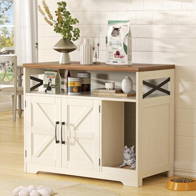 Cat Litter Box Enclosure, Hidden Litter Box Furniture