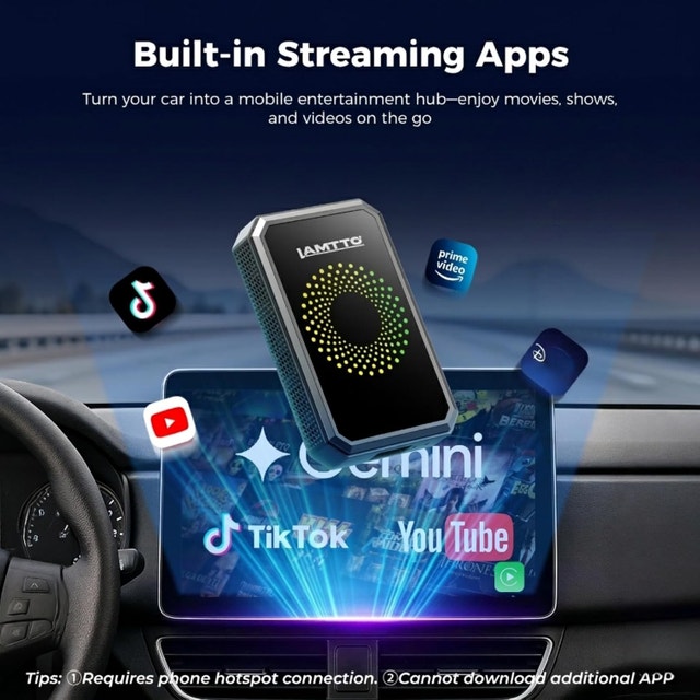 LAMTTO Wireless Carplay Adapter with Gemini AI, 3-in-1 - photo 4