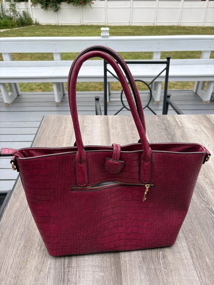 Burgundy Shoulder Tote Bag - photo 2