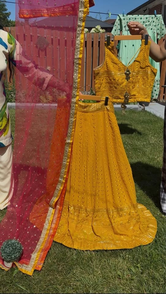Mustard Yellow Party Wear Lehenga – Size 40 - photo 2