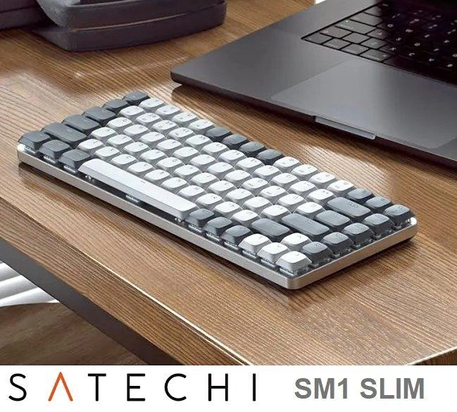 Satechi SM1 Slim Mechanical Bluetooth Keyboard White/Grey, Open