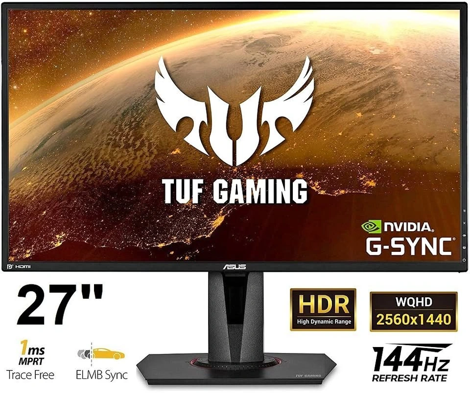 ASUS TUF Gaming 27” 2K 144Hz Monitor VG27AQ, Good Condition