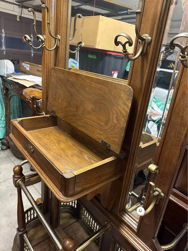 Hall Tree with mirror and Brass - photo 4