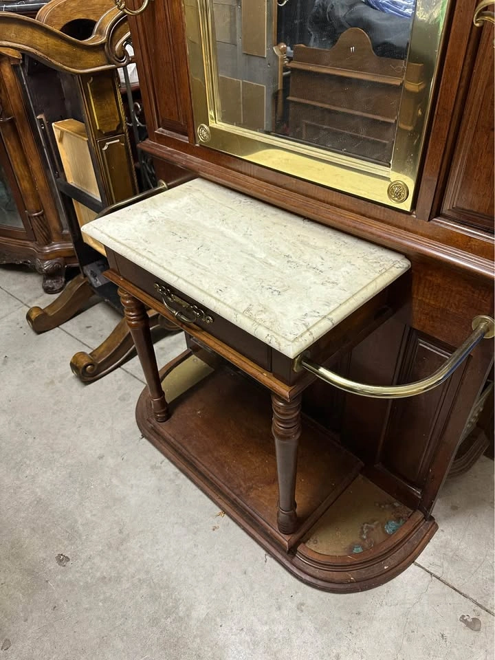 Hall Tree with Marble Shelf - photo 2