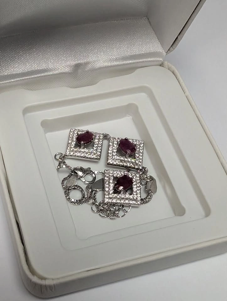 Sterling Silver Ruby Bracelet - 1.5ct Total Ruby Weight - photo 4