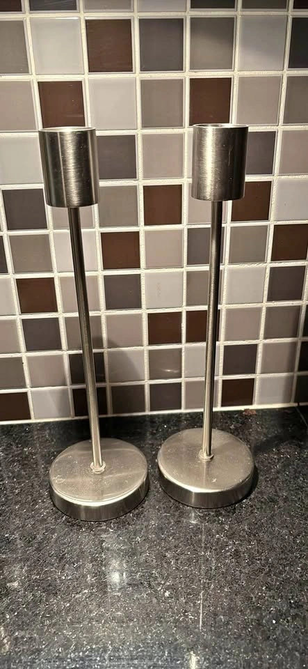 Pair of Metal Candle Holders