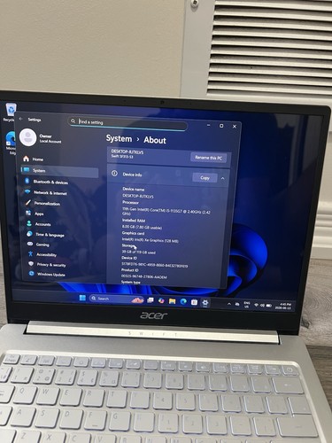 Acer Swift 3 13.5" 2K QHD Laptop i5 11th Gen 8GB RAM 120GB SSD - photo 3