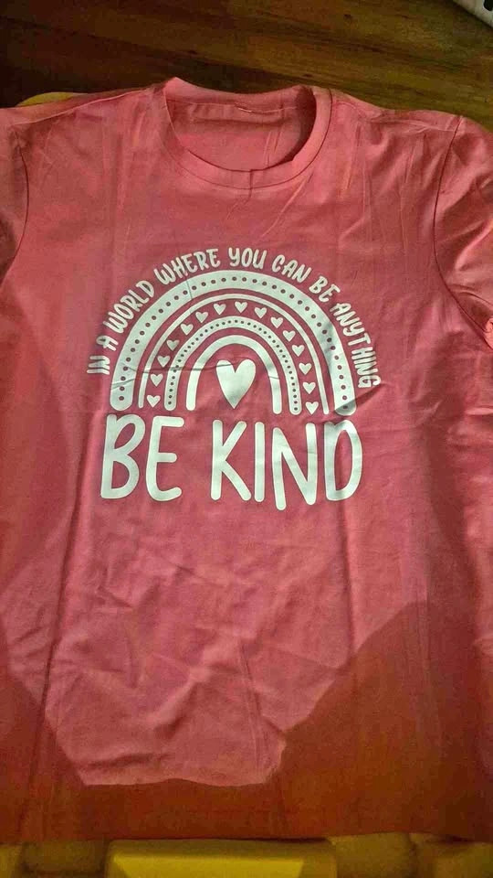 Pink 'Be Kind' Graphic T-Shirt - Size Small